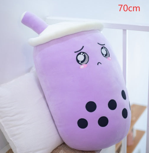 Cute Fruit Drink Plush Stuffed Soft Strawberry Milk Tea Plush Boba Tea Cup Toy