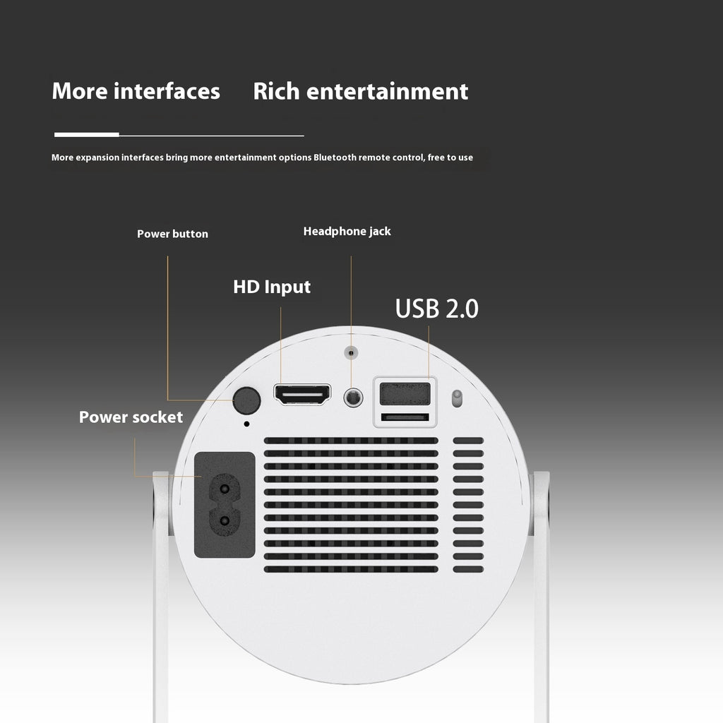 Portable Projector For Home Use 180 Degrees Angle Automatic Focus Home Video Projector
