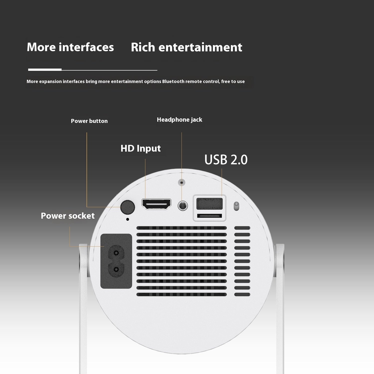 Portable Projector For Home Use 180 Degrees Angle Automatic Focus Home Video Projector