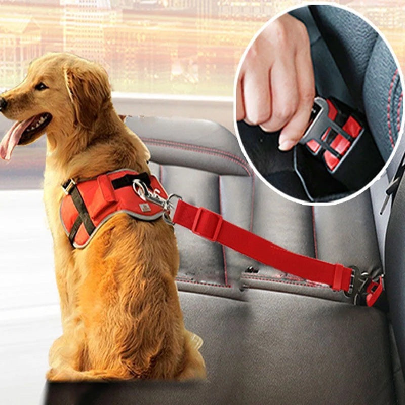 Adjustable Pet Cat Dog Car Seat Belt Pet Dog Harness Lead Clip Safety Lever