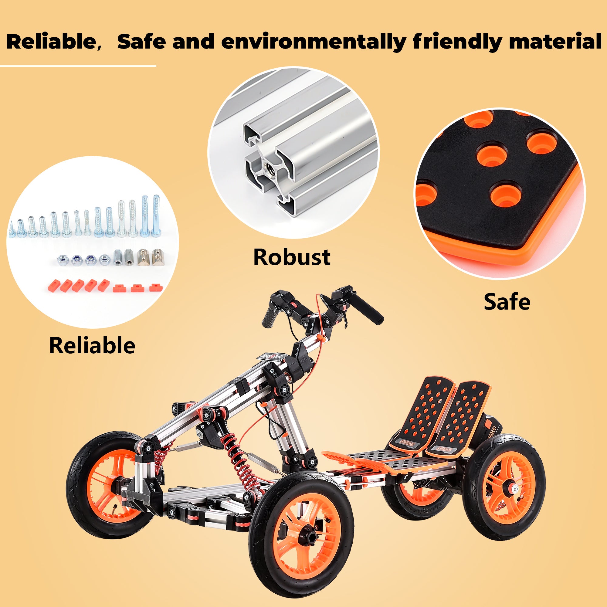 Electric Innovative Go Kart with High Strength Material