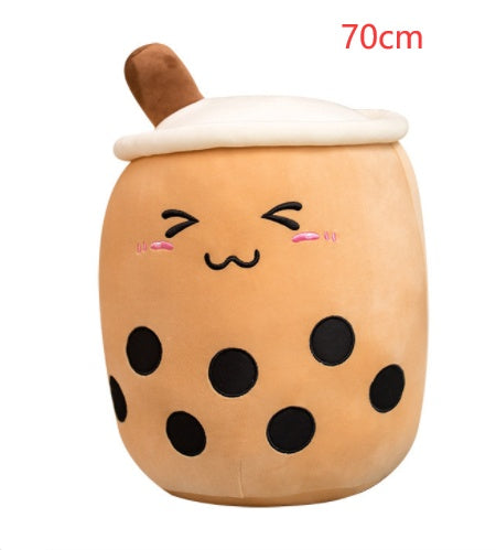 Cute Fruit Drink Plush Stuffed Soft Strawberry Milk Tea Plush Boba Tea Cup Toy