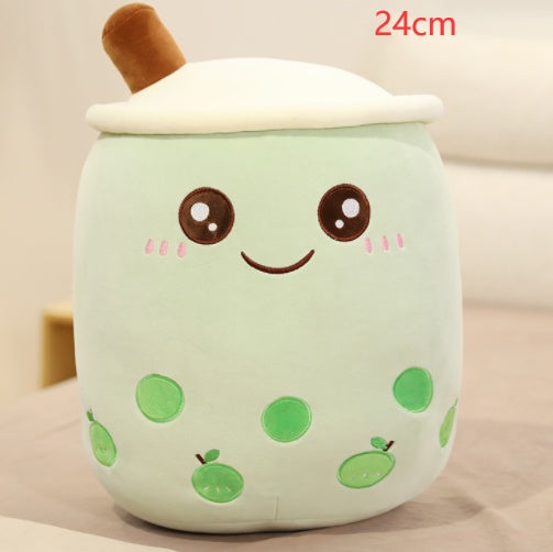 Cute Fruit Drink Plush Stuffed Soft Strawberry Milk Tea Plush Boba Tea Cup Toy