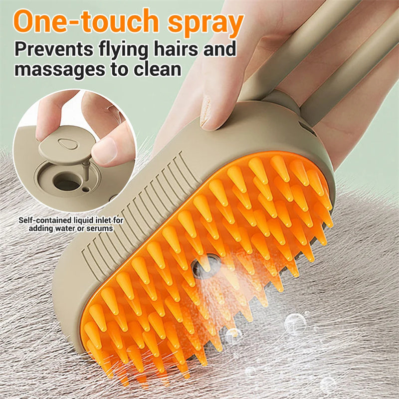 Cat Steam Brush Steamy Dog Brush 3 In 1 Electric Spray Pet Grooming Comb Hair Removal