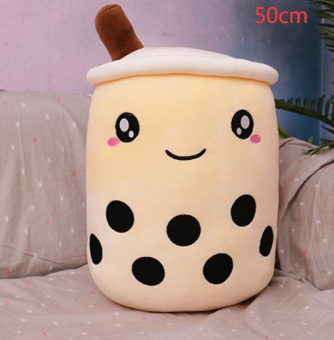 Cute Fruit Drink Plush Stuffed Soft Strawberry Milk Tea Plush Boba Tea Cup Toy