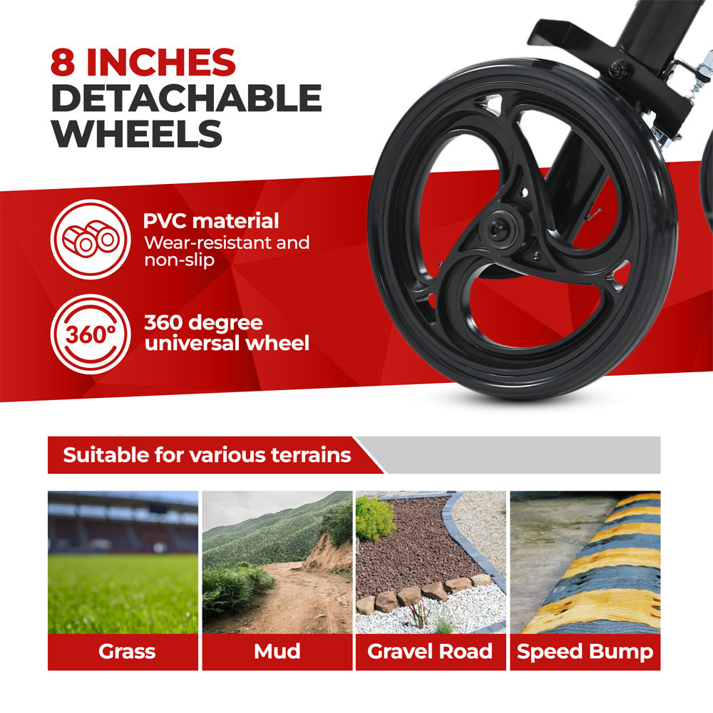 2in1 Foldable Mobility Aid Rollator Wheelchair Converter With Footrest