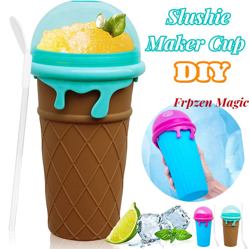 Slushy Cup Summer Squeeze Homemade Juice Water Bottle Quick-Frozen Smoothie Sand Cup