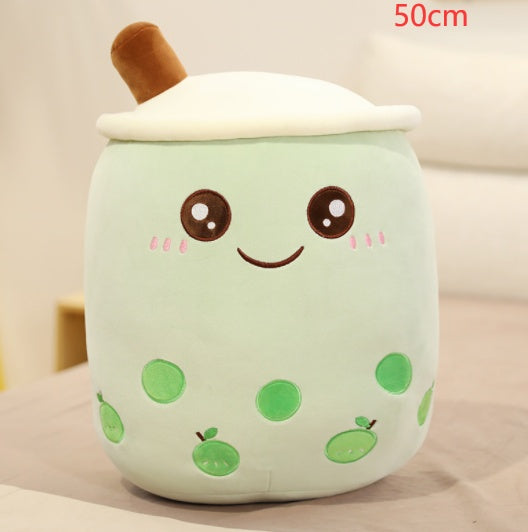 Cute Fruit Drink Plush Stuffed Soft Strawberry Milk Tea Plush Boba Tea Cup Toy