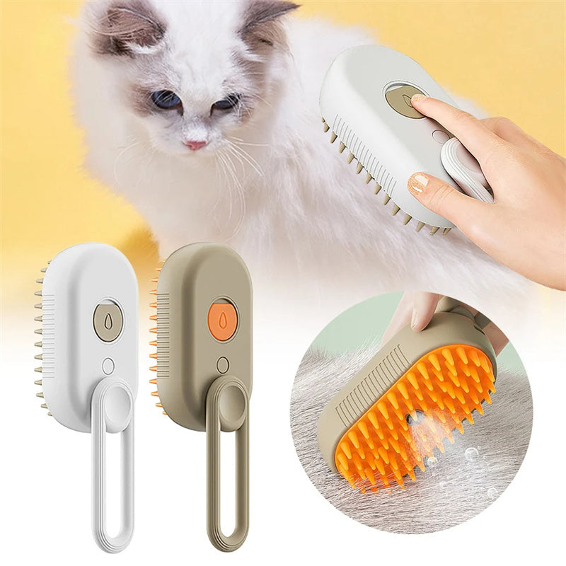 Cat Steam Brush Steamy Dog Brush 3 In 1 Electric Spray Pet Grooming Comb Hair Removal