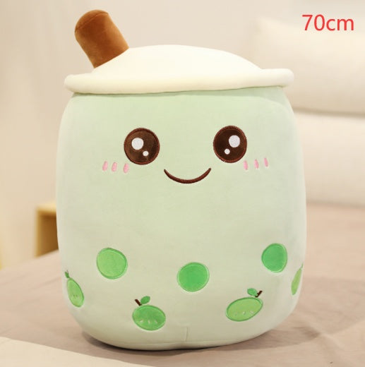 Cute Fruit Drink Plush Stuffed Soft Strawberry Milk Tea Plush Boba Tea Cup Toy