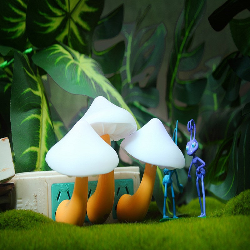 LED Night Light Mushroom Wall Socket Lamp Plug