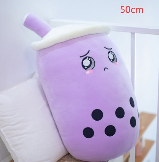 Cute Fruit Drink Plush Stuffed Soft Strawberry Milk Tea Plush Boba Tea Cup Toy