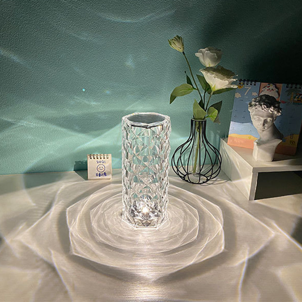 Nordic Crystal Lamp USB Table Lamps Bedroom Diamond Night Light