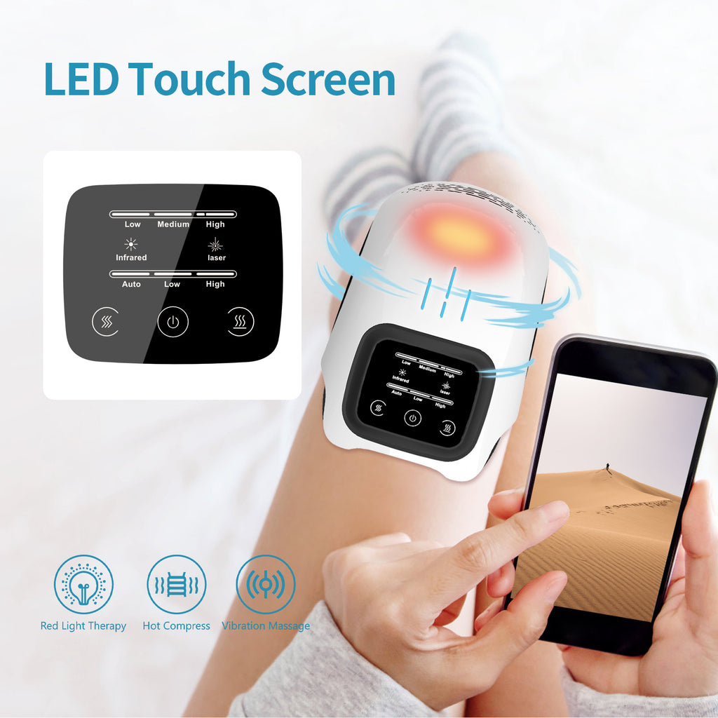 Intelligent Home Use Electric Heating Knee Massager Rechargeable Pain Relief Infrared Laser Vibration