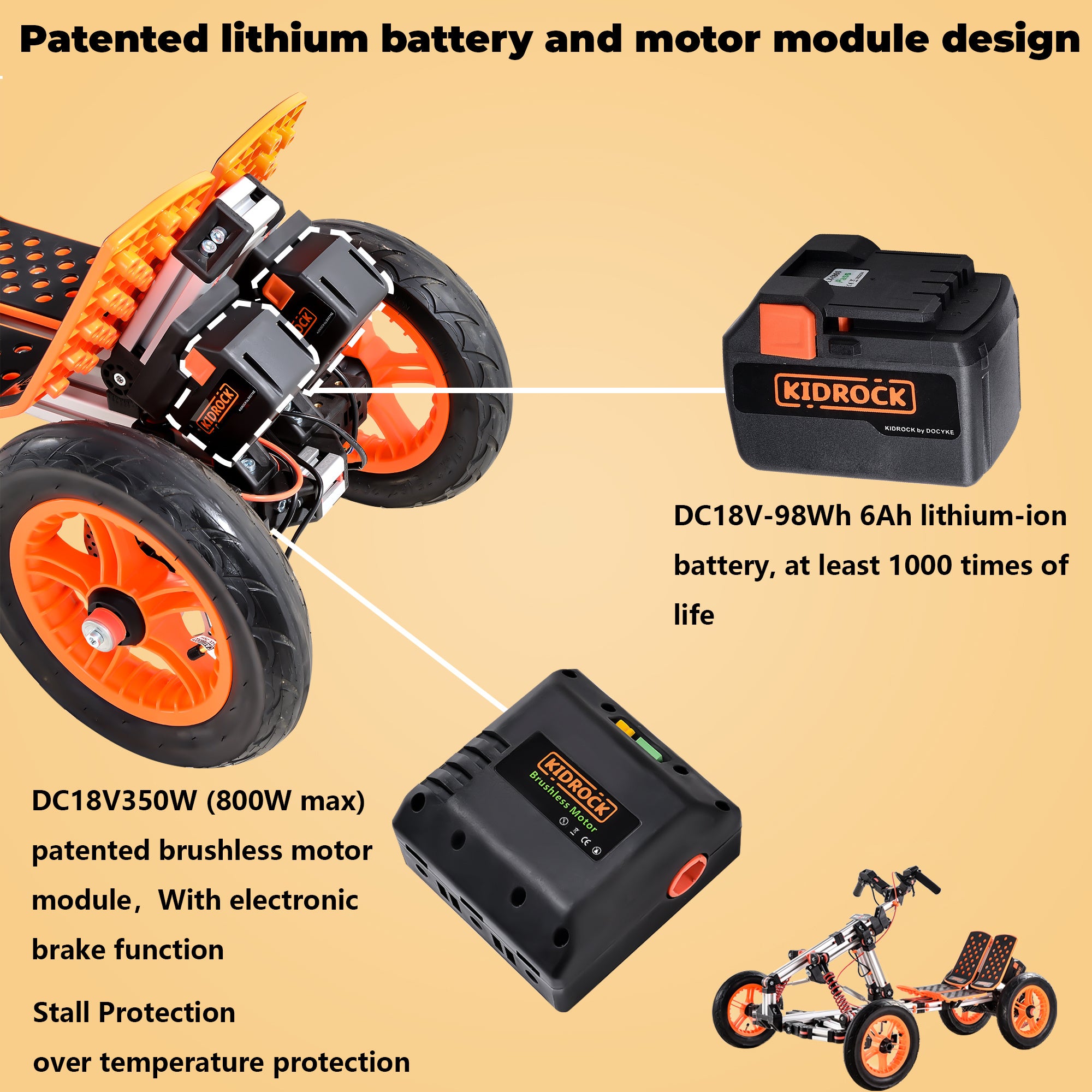 Electric Innovative Go Kart with High Strength Material