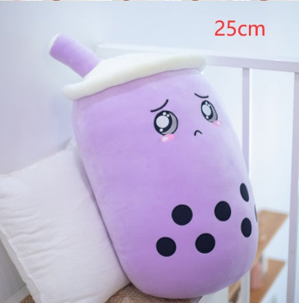 Cute Fruit Drink Plush Stuffed Soft Strawberry Milk Tea Plush Boba Tea Cup Toy