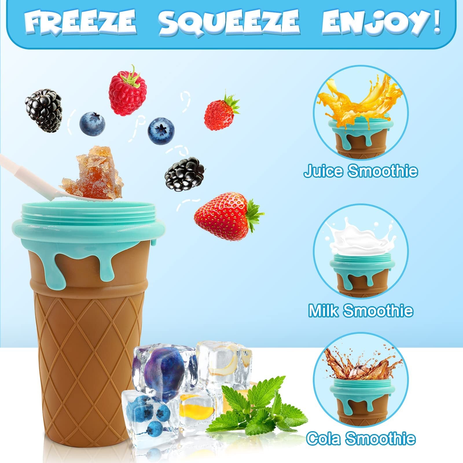 Slushy Cup Summer Squeeze Homemade Juice Water Bottle Quick-Frozen Smoothie Sand Cup