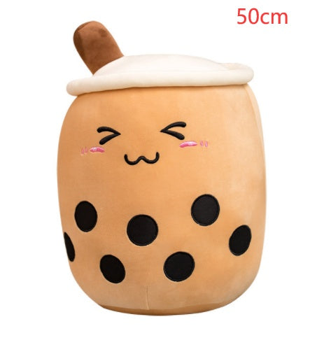 Cute Fruit Drink Plush Stuffed Soft Strawberry Milk Tea Plush Boba Tea Cup Toy