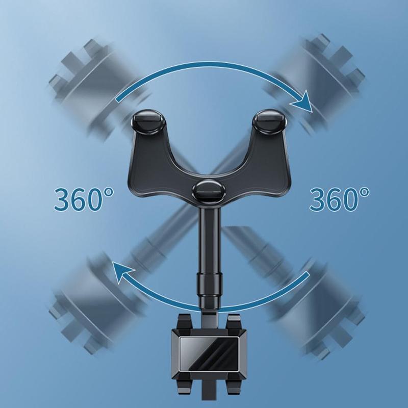 Rearview Mirror Phone Holder For Cars Multifunctional 360 Rear View Mirror