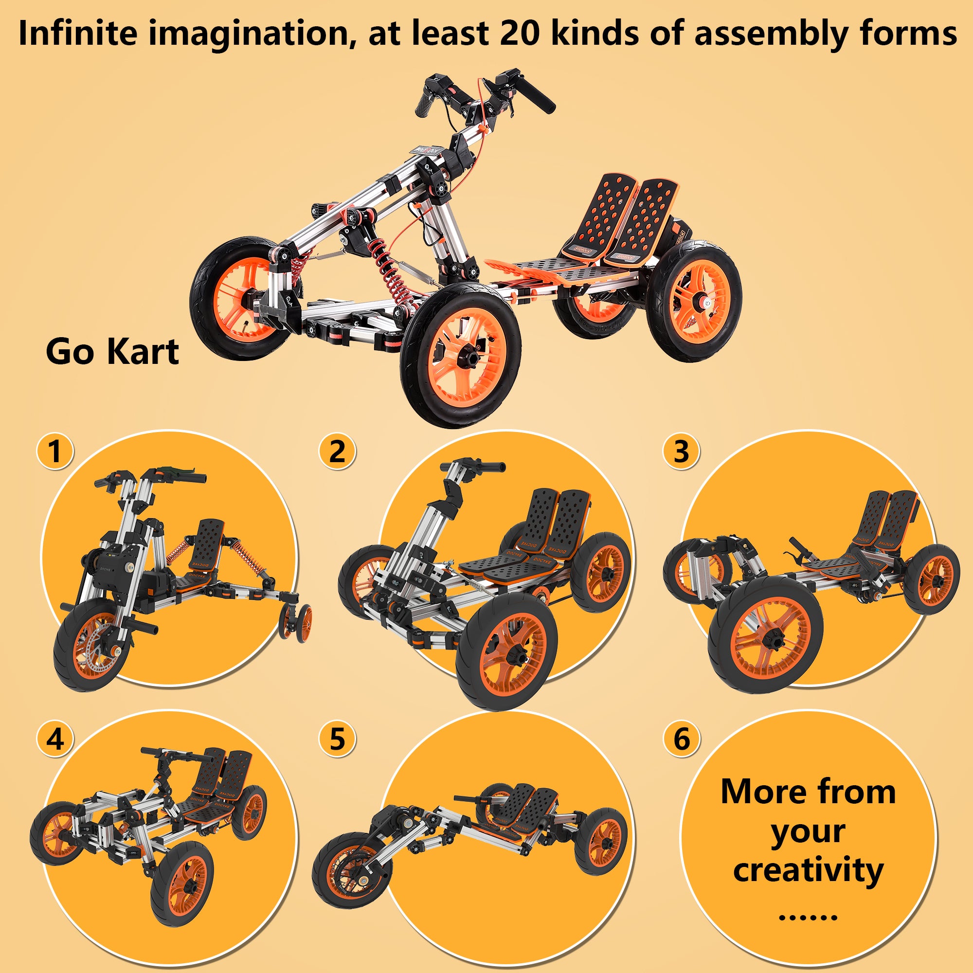 Electric Innovative Go Kart with High Strength Material