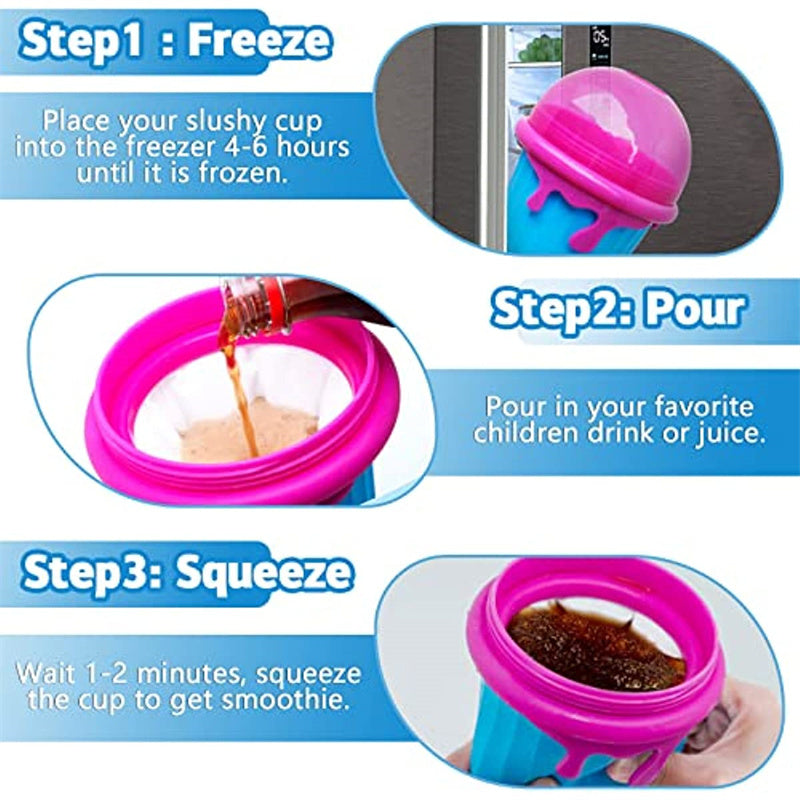 Slushy Cup Summer Squeeze Homemade Juice Water Bottle Quick-Frozen Smoothie Sand Cup