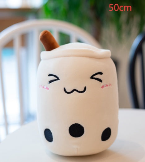 Cute Fruit Drink Plush Stuffed Soft Strawberry Milk Tea Plush Boba Tea Cup Toy