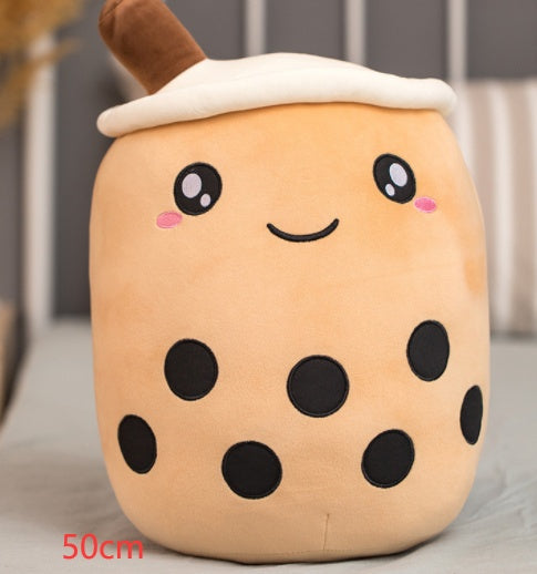 Cute Fruit Drink Plush Stuffed Soft Strawberry Milk Tea Plush Boba Tea Cup Toy