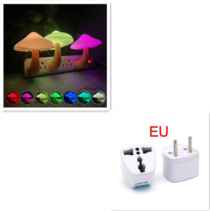 LED Night Light Mushroom Wall Socket Lamp Plug