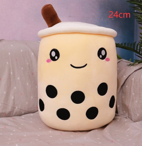 Cute Fruit Drink Plush Stuffed Soft Strawberry Milk Tea Plush Boba Tea Cup Toy