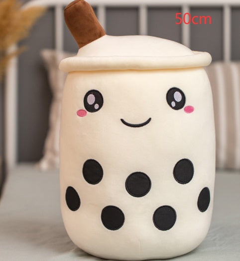 Cute Fruit Drink Plush Stuffed Soft Strawberry Milk Tea Plush Boba Tea Cup Toy